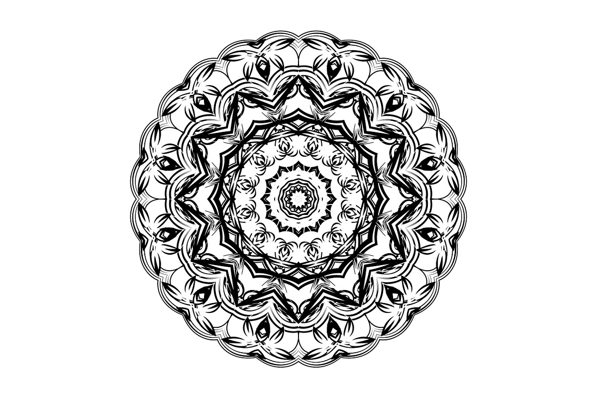 Ornamental Black White Mandala Pack, a Decorative Illustration by NJ Himel (Photo 100 of 103)