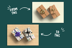 Wrapped Gifts Paper Mockup