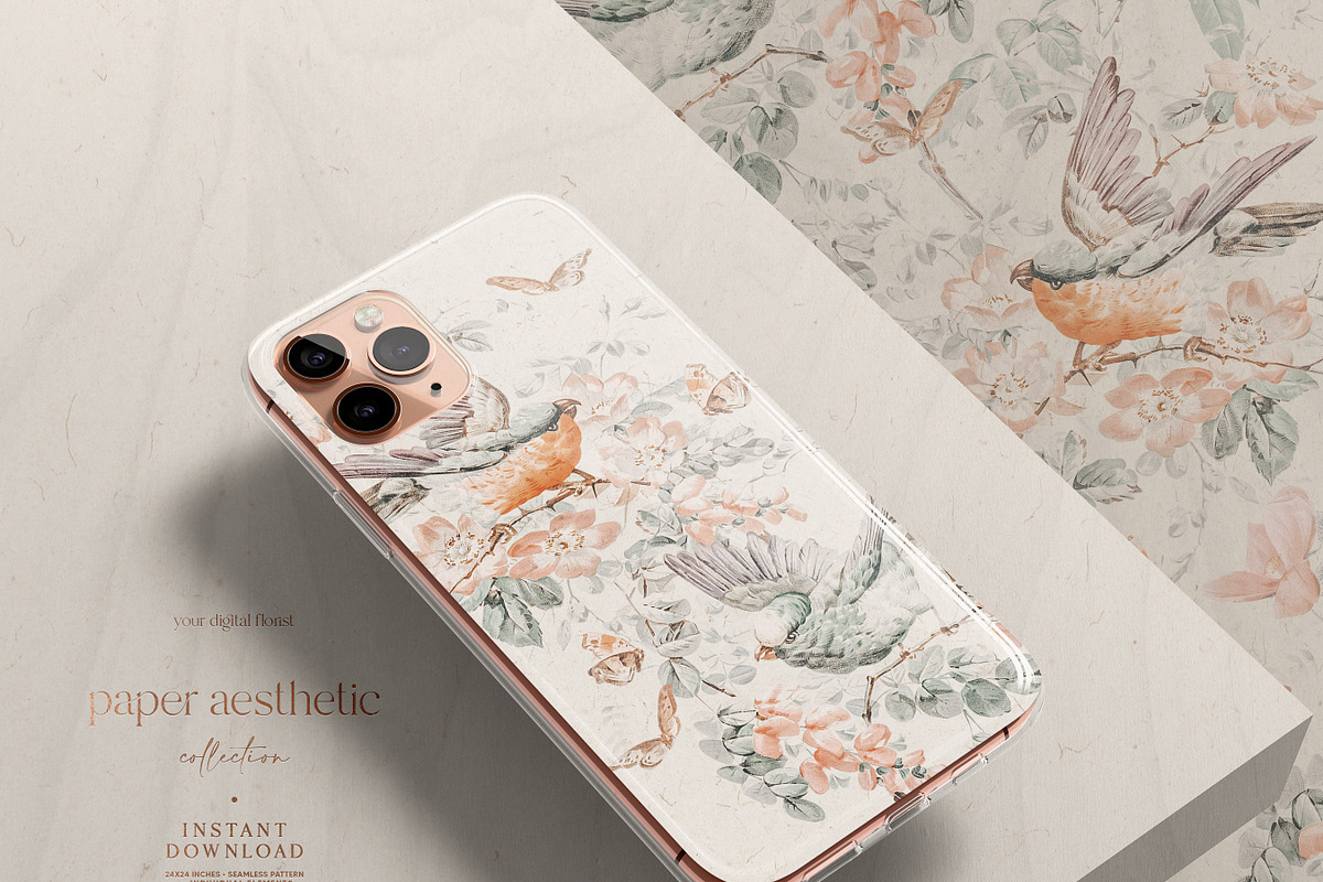 Pastel Floral Luxury Pattern, a Pattern Graphic by paper aesthetic (Photo 2 of 9)