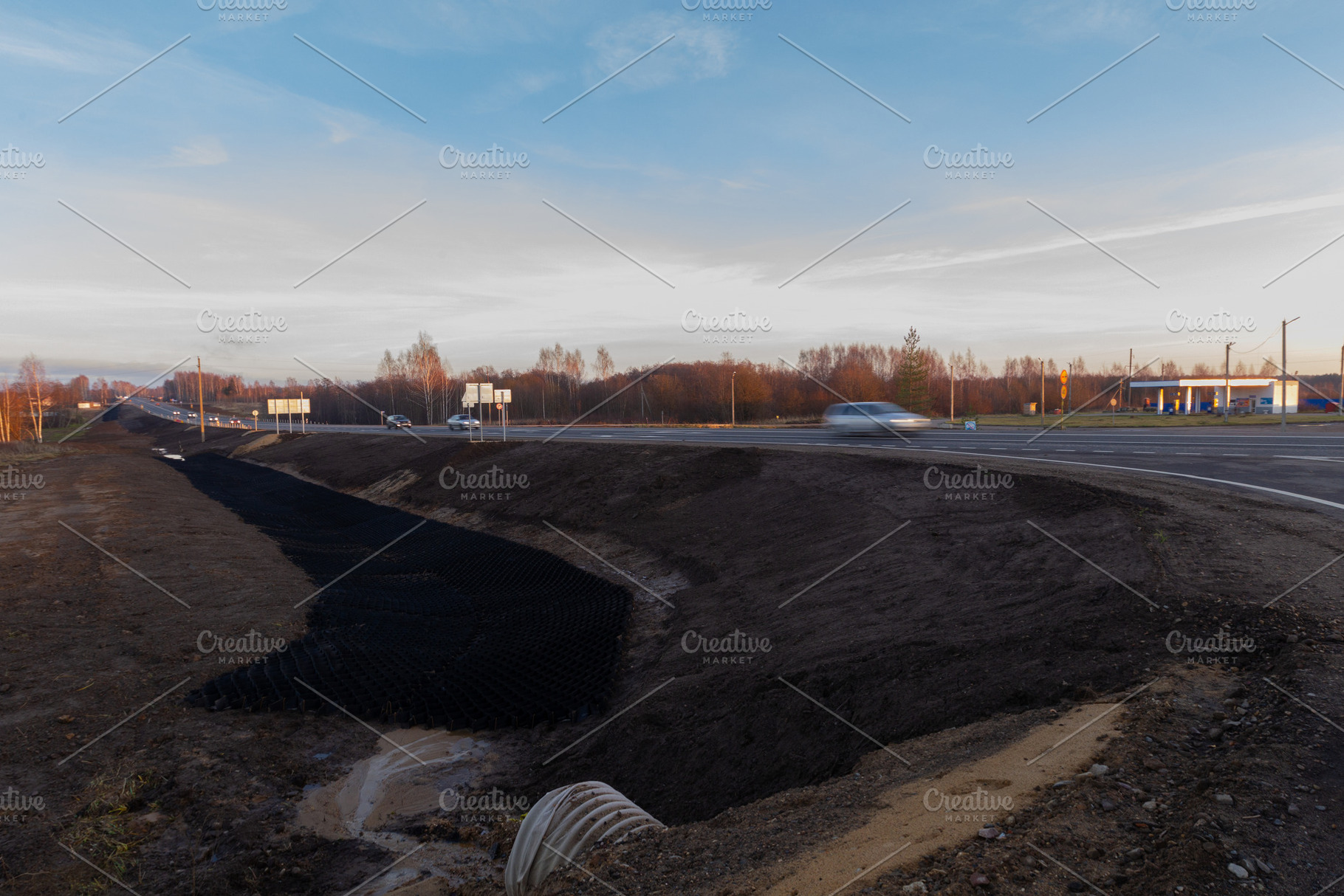 Country highway freshly repaired s featuring road, highway, and travel, a Transportation Photo by oleghz