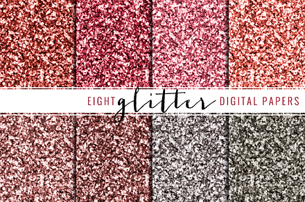 glitter digital paper red & pink