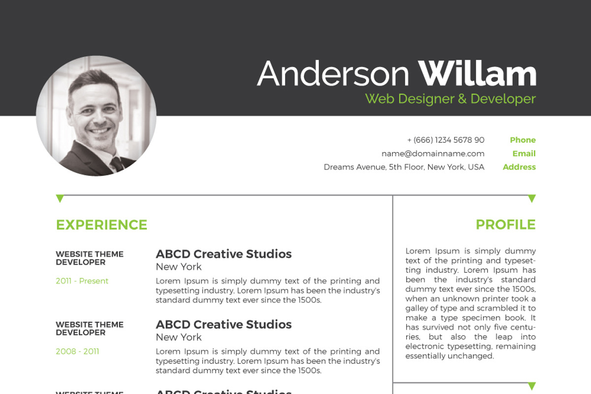Resume CV with Word & PPT, a Resume Template by Design'sTRIBE