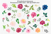 Watercolor flowers clip art, an Illustration by Elly Studio (Thumbnail 8 of 9)