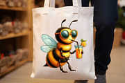 Funny Watercolor Quirky Bees Clipart, an Illustration by Rose Art (Thumbnail 3 of 7)