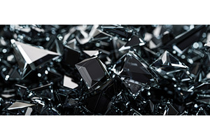 Shiny Black Geometric Crystals with, a Background Photo by piter.goskov