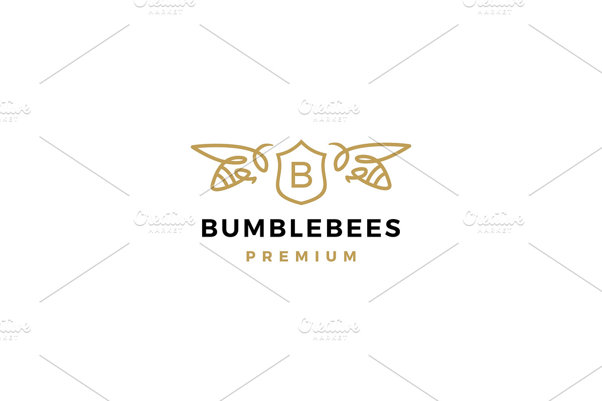 bumble bee coat of arms logo vector, a Branding & Logo Template by VASTARD STUDIO