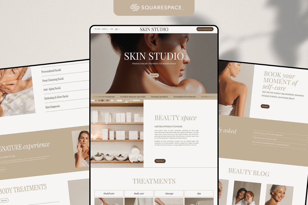 Squarespace Beauty Salon Esthetician, a Squarespace Template by Studio Marmotte (Photo 1 of 6)
