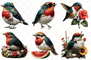 Whimsical Summer Bird Clipart, an Illustration by Black Bird Studio (Thumbnail 5 of 5)