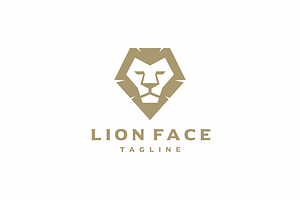 Lion Face Geometric Logo Template, a Branding & Logo Template by yopie