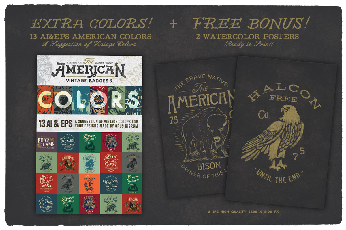 American Vintage Badges 6, a Branding & Logo Template by Opus Nigrum (Photo 7 of 7)