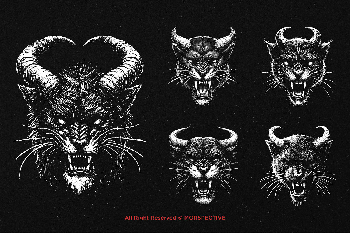 10 Bundle Dark Art Panther Horn, an Illustration by Morspective (Photo 5 of 7)