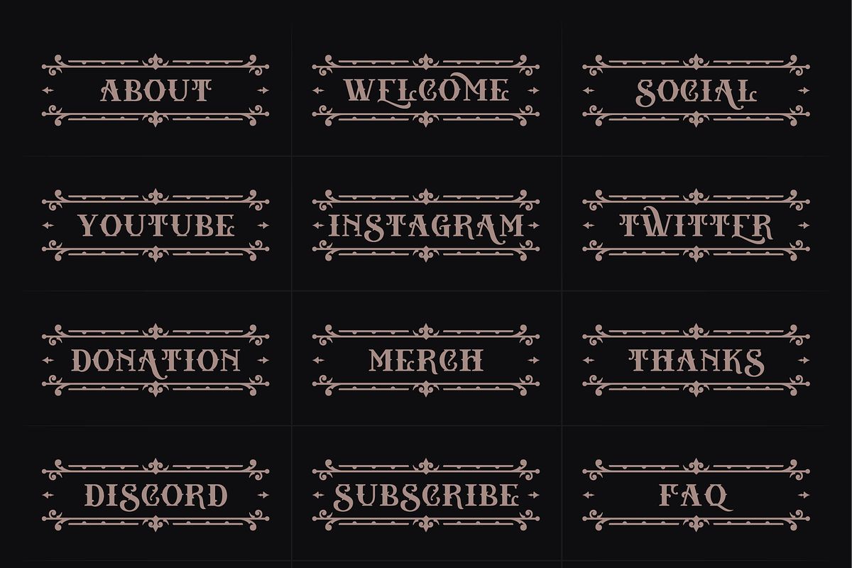 Victorian | 18 Twitch Panels, a Social Media Template by SageDsgn (Photo 3 of 6)