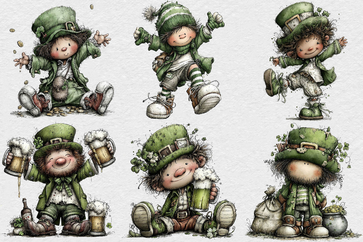 St Patricks Day Leprechaun Clipart, an Illustration by DreamCafeArt (Photo 3 of 6)