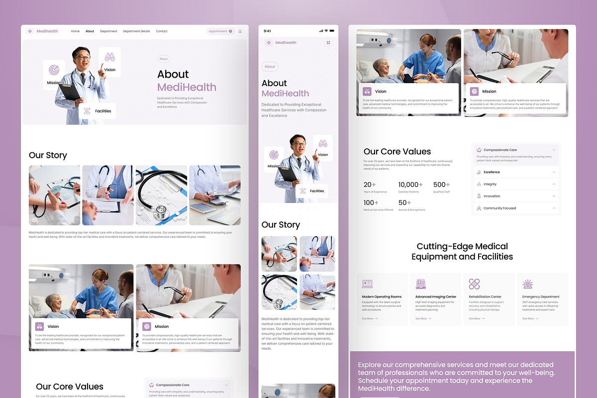 Medihealth - Medical Website, an UI Kit Template by peterdraw (Photo 3 of 12)