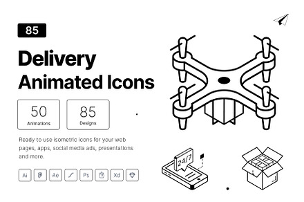 Animated Delivery Icon Set, an Icon by Vectors Market