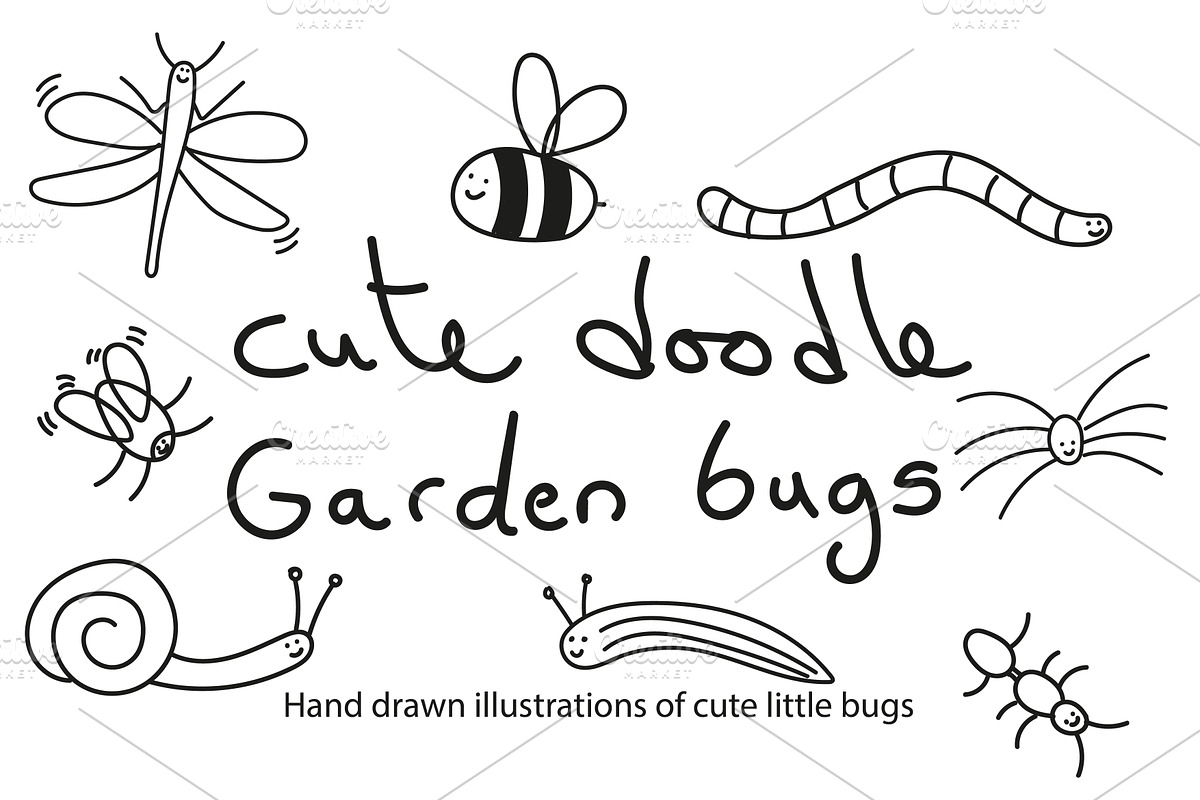 Cute doodle garden bugs, an Animal Illustration by Liz Pengilley Studio (Photo 1 of 4)
