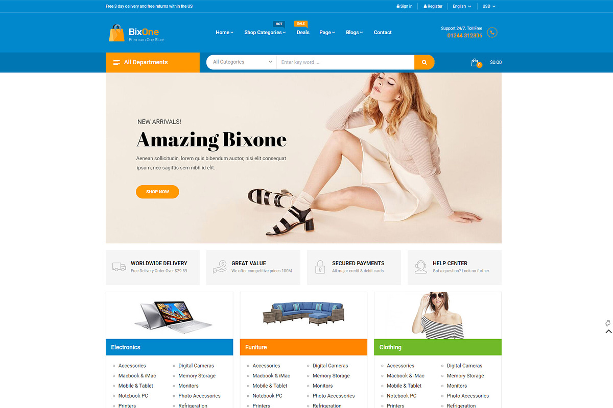 Pts BixOne - Best Prestashop Theme, a Bootstrap Template by Prestabrain (Photo 2 of 4)