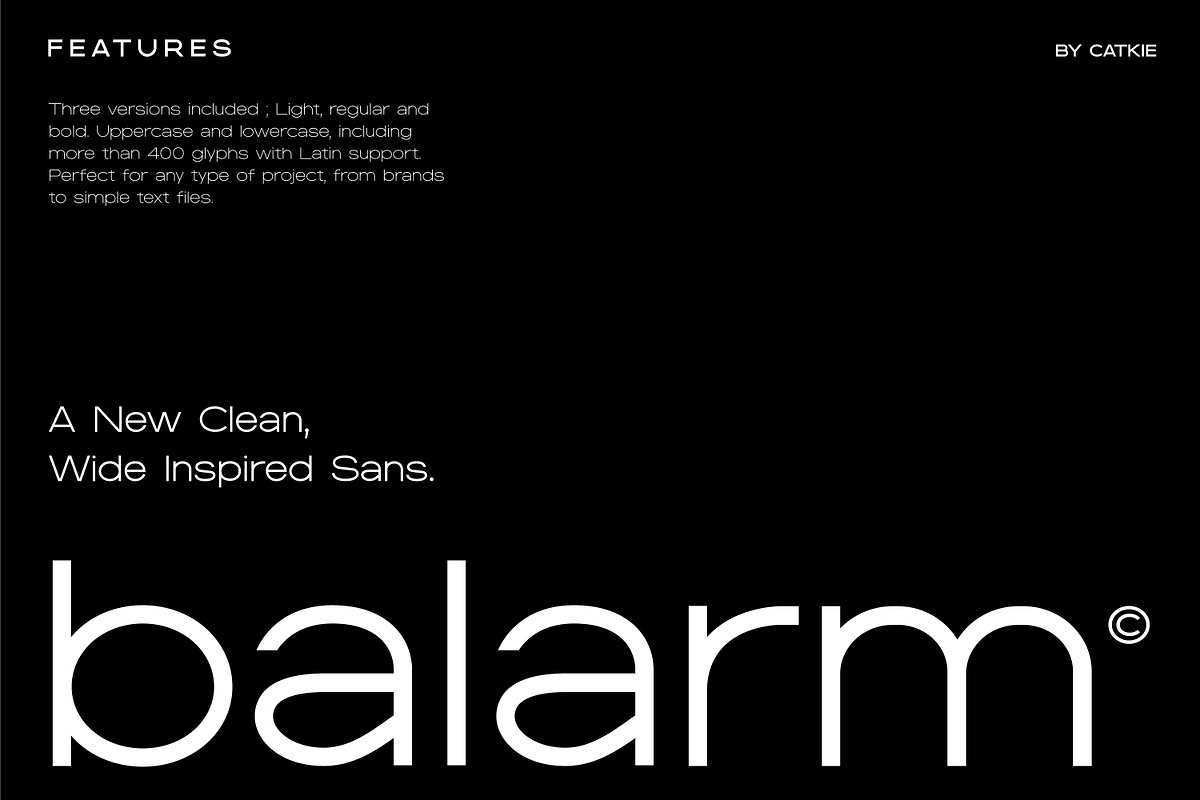 BALARM - a clean, wide sans typeface, a Sans Serif Font by Catkie - Digital Art (Photo 1 of 14)