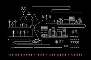 Cycling Illustration Vectors & Logos