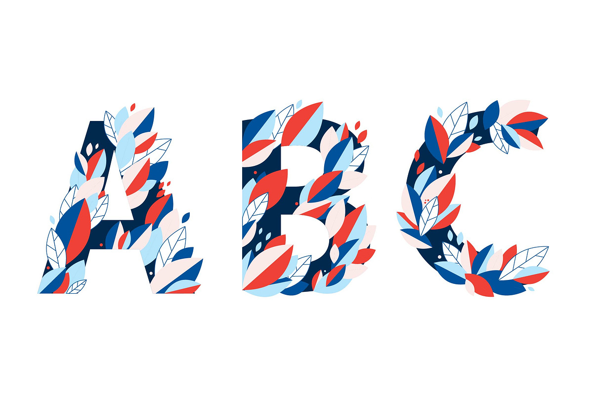 Floral vector alphabet, a Decorative Illustration by Derenskaya (Photo 2 of 5)