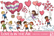 LOVE IS IN THE AIR - Digital Clipart, an Illustration by Purple Frog (Thumbnail 1 of 2)