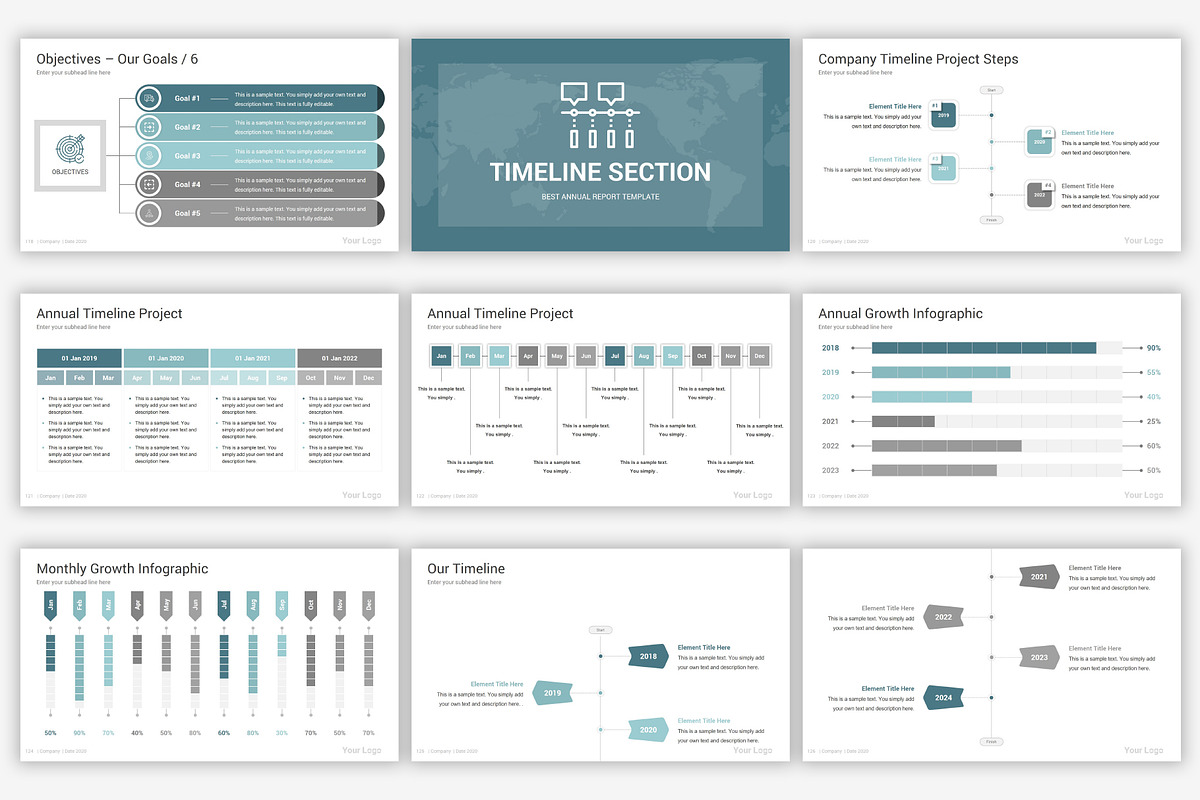 Annual Report PowerPoint Template, a Presentation Template by SlideOne (Photo 17 of 32)