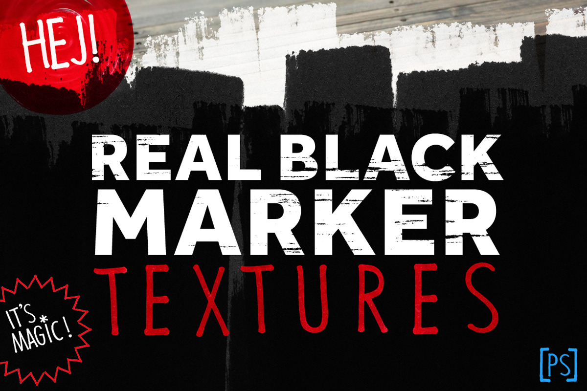 REAL BLACK MARKER TEXTURES, a Texture Graphic by HEJBRUSH.COM (Photo 1 of 4)