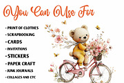 Whimsical Spring Teddy Bear Clipart, an Illustration by CreationArt (Thumbnail 5 of 10)