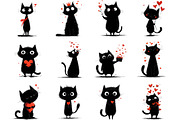 Whimsical Valentine Black Cat, an Illustration by Designking (Thumbnail 3 of 5)