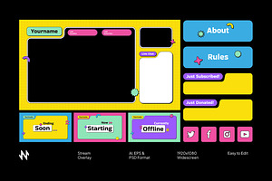 Neo Brutalism Stream Overlay, a Social Media Template by Neermana
