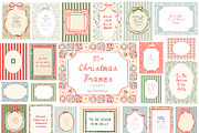 Christmas Frames Borders Templates, a Decorative Illustration by whiteheartdesign (Thumbnail 1 of 24)