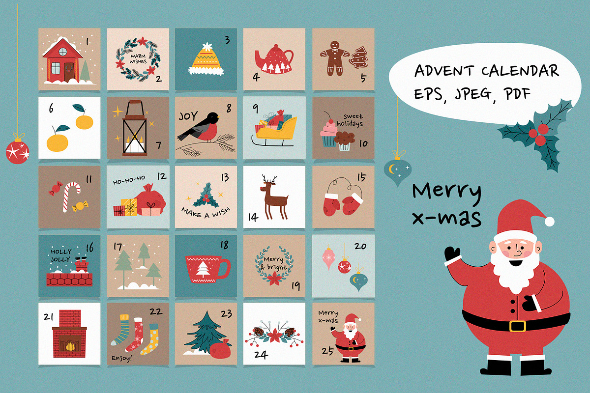 Christmas Advent Calendar, a Decorative Illustration by svetlatek (Photo 2 of 8)