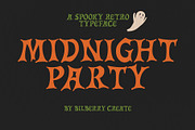 Midnight Party Retro Halloween Font, a Sans Serif Font by BilberryCreates (Thumbnail 1 of 9)
