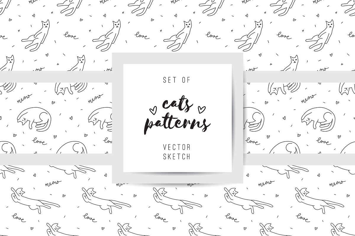 Cats, 9 seamless patterns!, a Pattern Graphic by redcollegiya design (Photo 1 of 7)