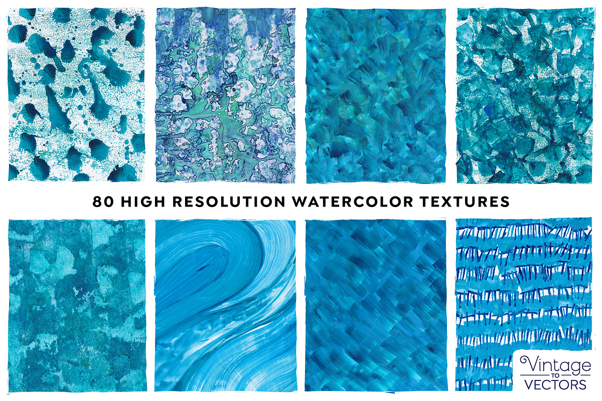 ICICLE BLUE Watercolor Texture Set, a Texture Graphic by Vintage To Vectors (Photo 9 of 16)