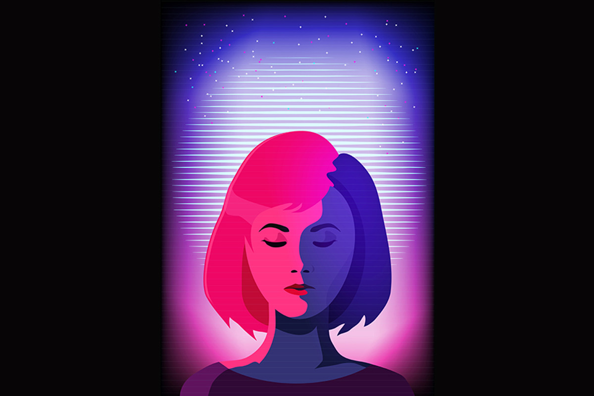 80s Retro Neon gradient background., a Decorative Illustration by Di Bronzino (Photo 2 of 6)