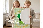 Siblings Holding A1 Frame Mockup, a Mockup by First Impression Mockups (Thumbnail 2 of 4)