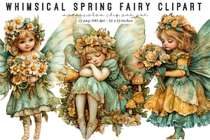 Whimsical Spring Fairy Clipart, an Illustration by SinaCreation