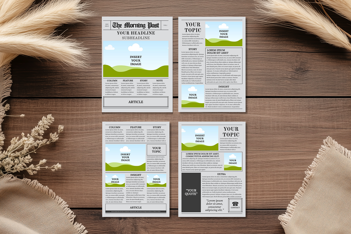 Vintage Newspaper Template, a Magazine Template by ZoloDesignHub (Photo 4 of 10)
