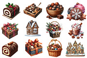 Watercolor Chocolate Christmas Clipa, an Illustration by Designworld (Thumbnail 2 of 5)