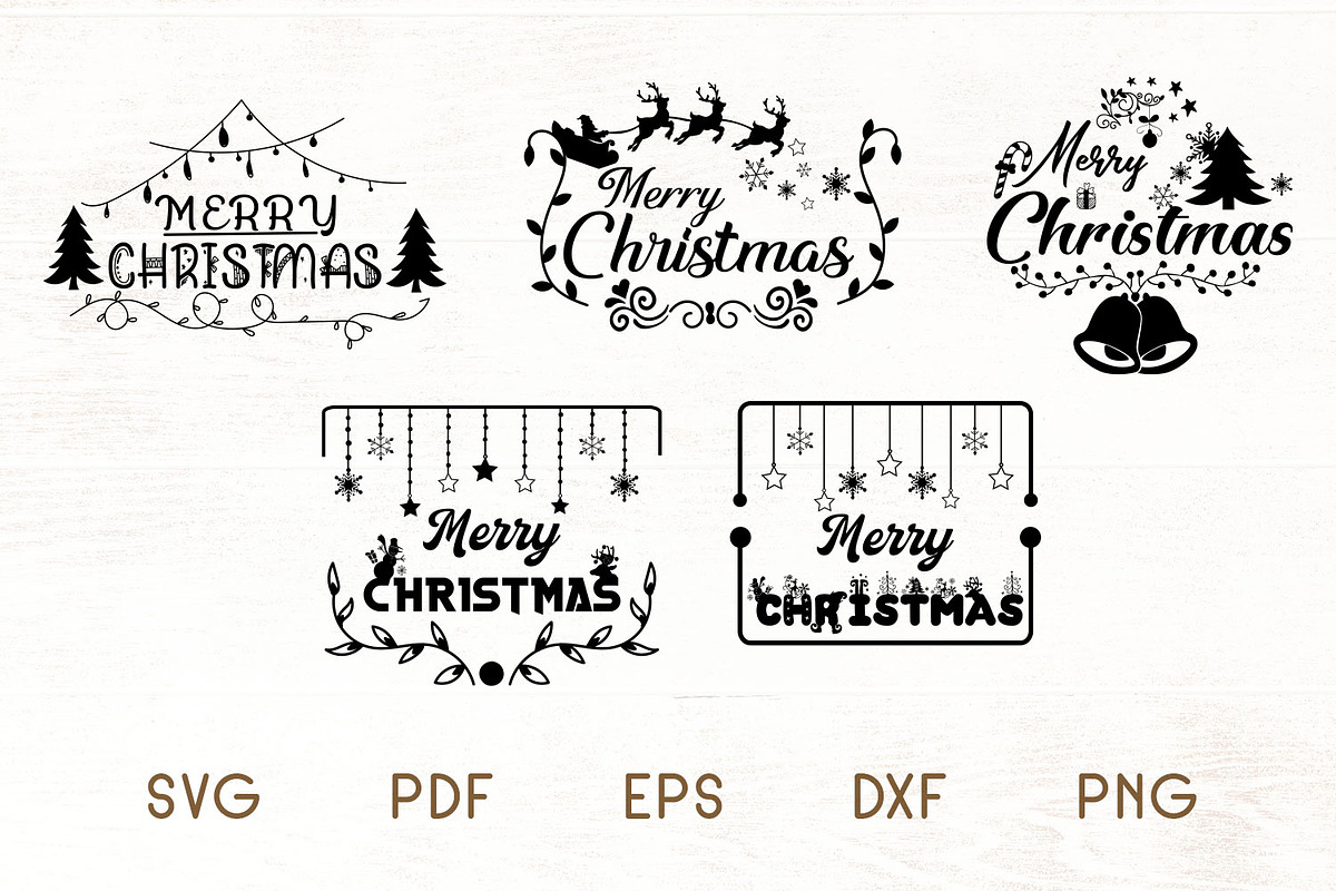 Christmas SVG - Merry Christmas SVG, a Decorative Illustration by Dasagani (Photo 1 of 5)