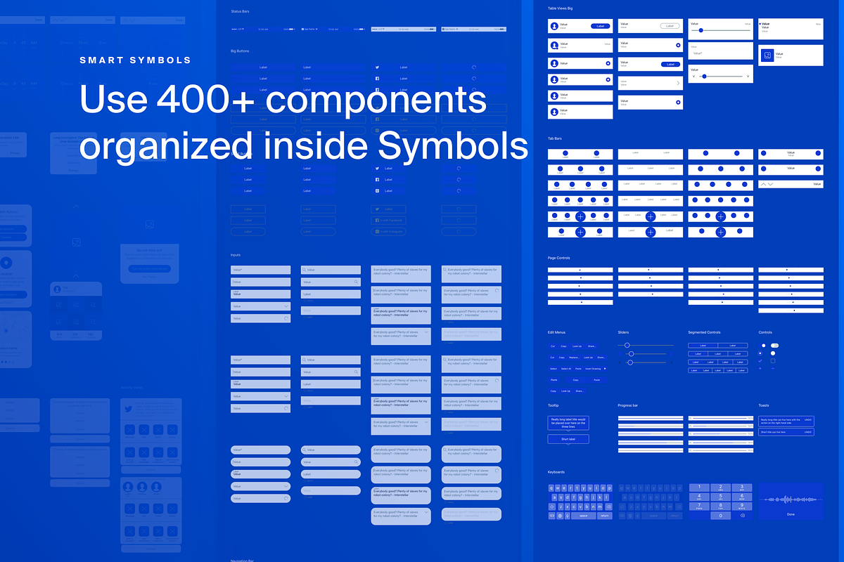 iOS Wireframing Kit, a Wireframe Template by Lubos Volkov (Photo 7 of 9)