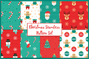 Christmas Seamless Pattern Set, a Pattern Graphic by Stockaholic (Thumbnail 1 of 6)