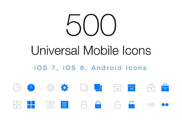 500 Universal Mobile Icons preview 3