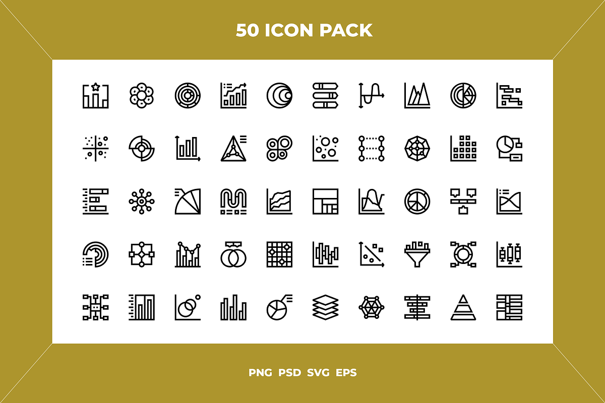 Analytics icons, an Outline Icon by Wencory (Photo 1 of 2)