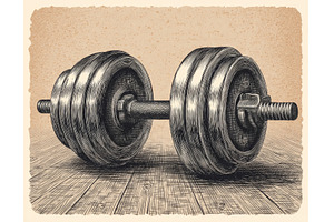 A dumbbell sketch that showcases, a Background Photo by ZinetroN