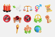 Peace Activism 3D Icon Set, an Object 3D Model by Eklip Studio (Thumbnail 3 of 3)