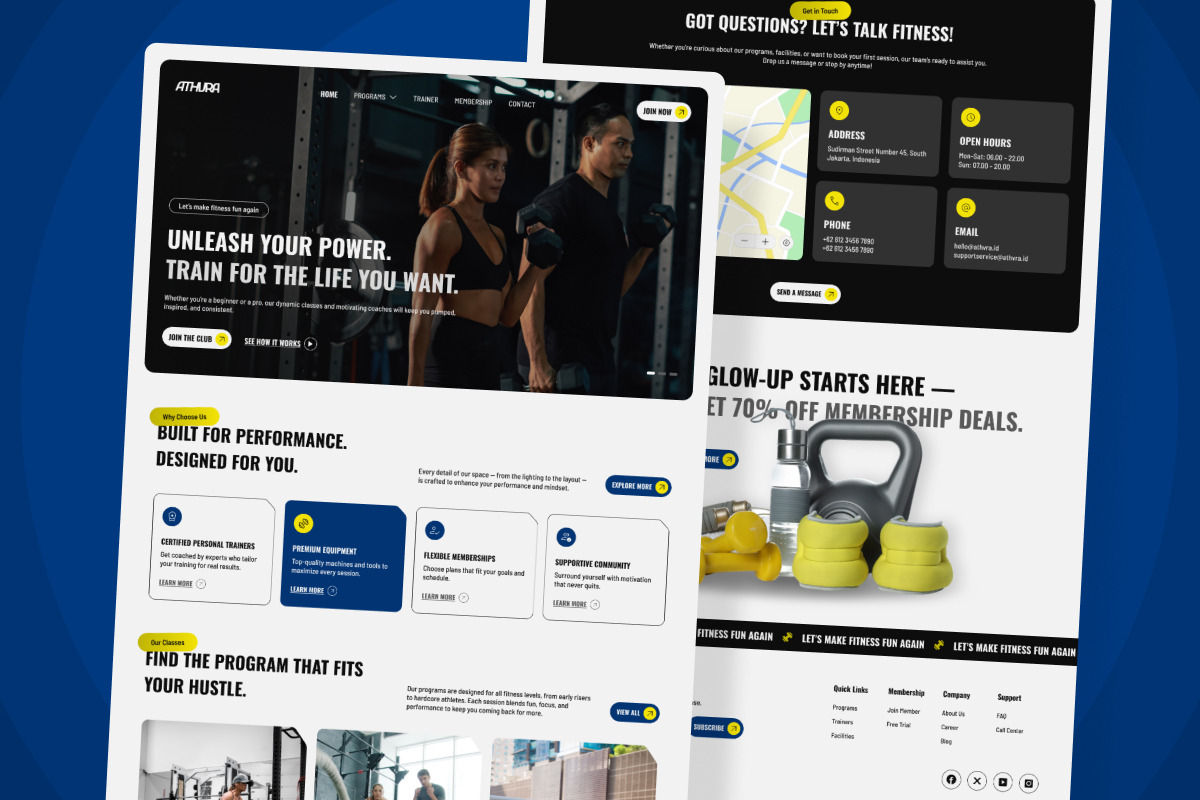 Health & Training Landing Page UI preview 4