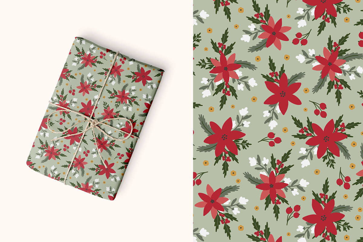 Winter Floral seamless pattern, a Pattern Graphic by Cozy pattern shop (Photo 6 of 7)