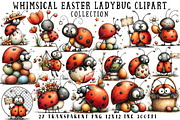 Whimsical Easter Ladybug Clipart, an Illustration by OK Design (Thumbnail 1 of 6)